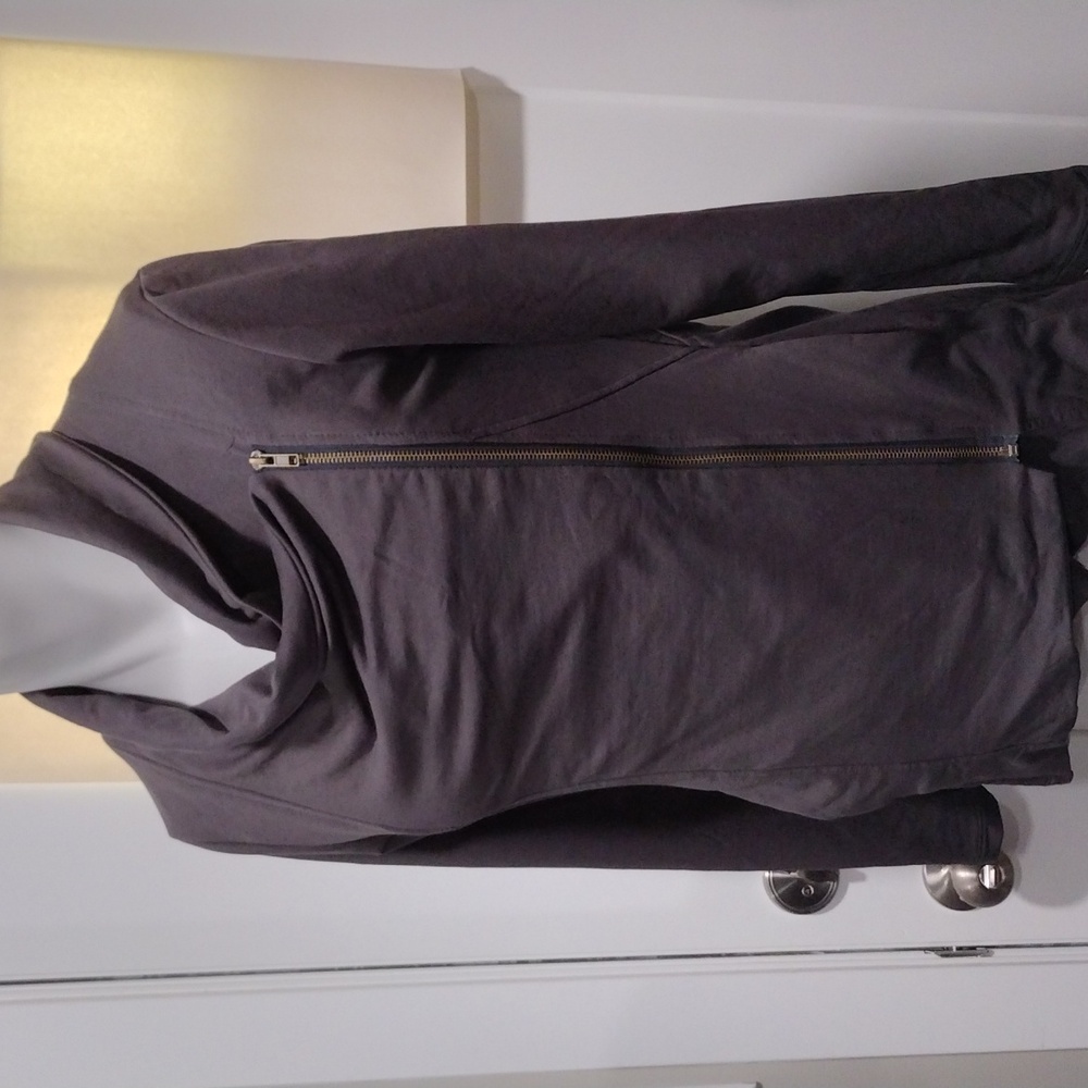 My Beloved dark gray asymmetrical zip cotton jacket with pockets. Medium